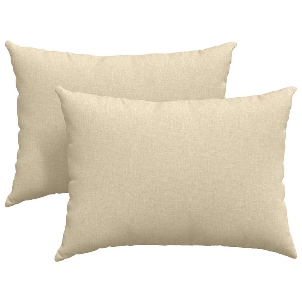 Coussins de canapé 2 pc tissu crème 70 x 50 cm