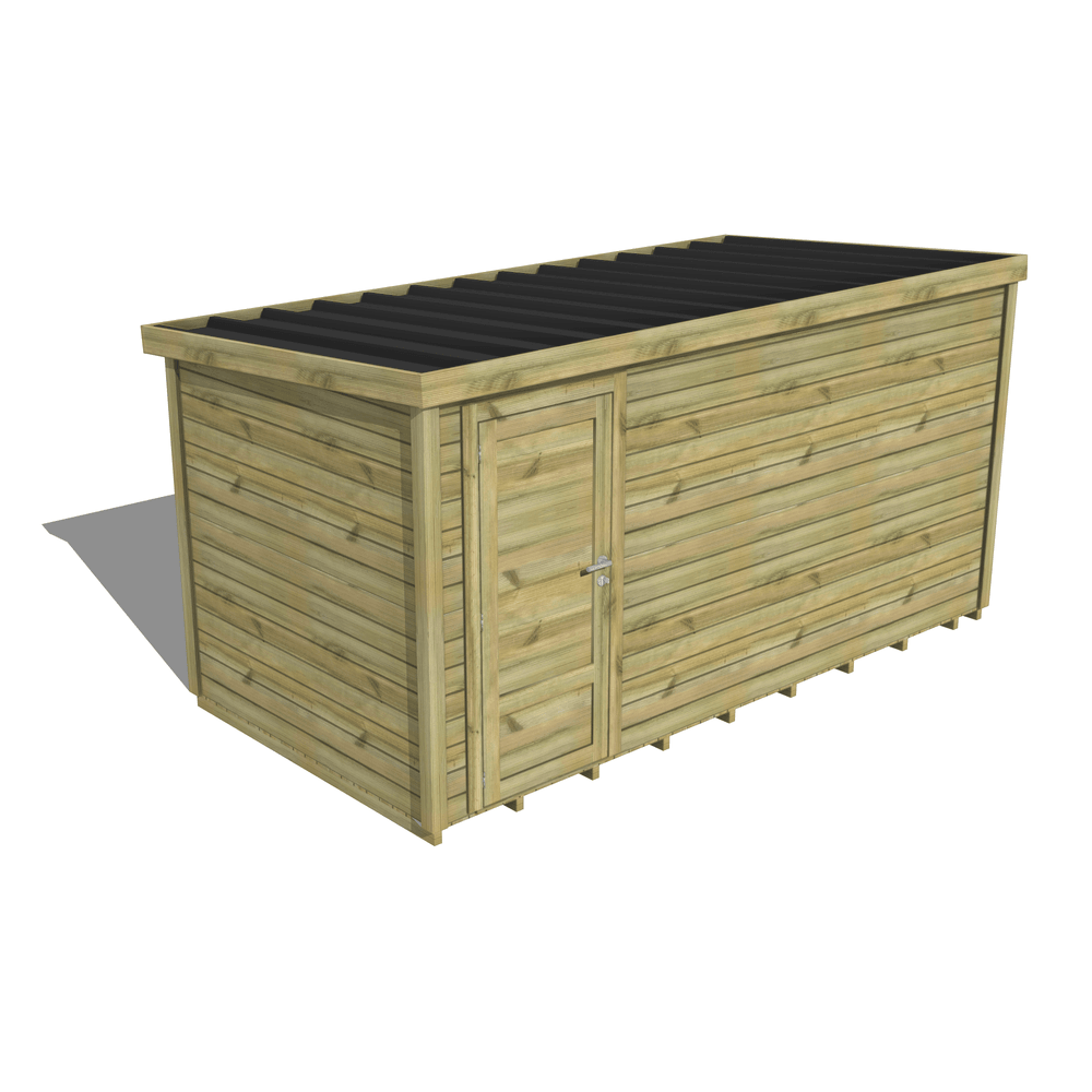 Abri de jardin bois pin traité autoclave 27mm - essentiel - 4,34x2,14m / 9m2 - bac acier - plancher bois
