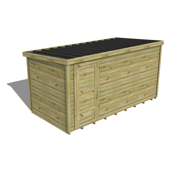 Abri de jardin bois pin traité autoclave 27mm - essentiel - 4,34x2,14m / 9m2 - bac acier - plancher bois