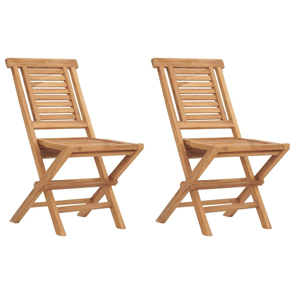 Chaises de jardin pliantes lot de 2 47x63x90cm bois massif teck