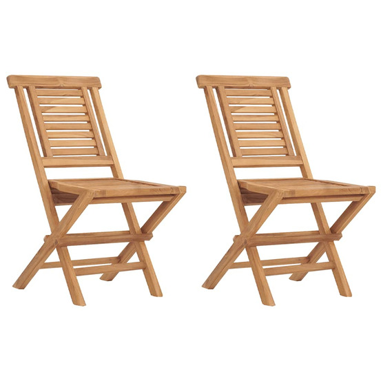 Chaises de jardin pliantes lot de 2 47x63x90cm bois massif teck