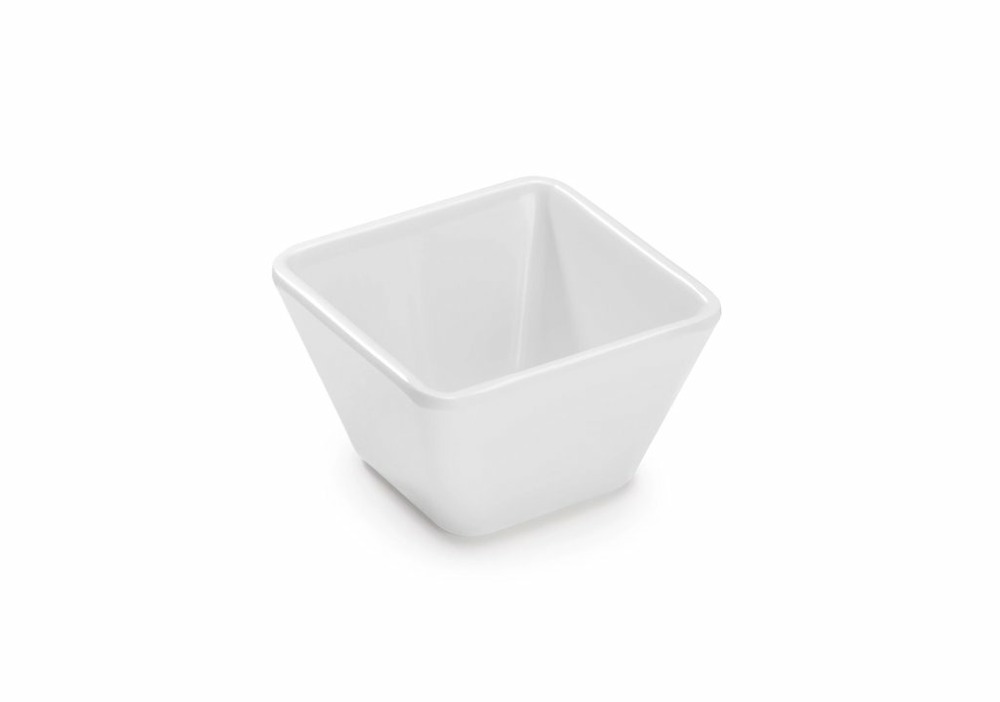 Bol carré blanc à sauce en mélamine 7 à 30 cm - pujadas