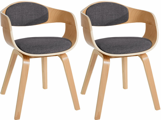 Lot de 2 chaises kingston tissu