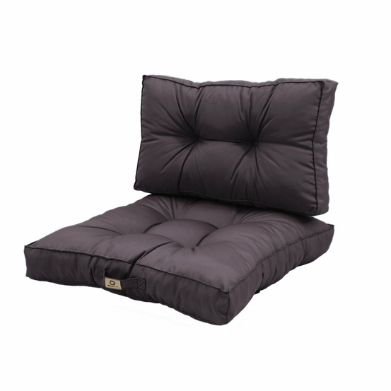 Coussins pour salon de jardin capitonné 50x50cm gris carbone