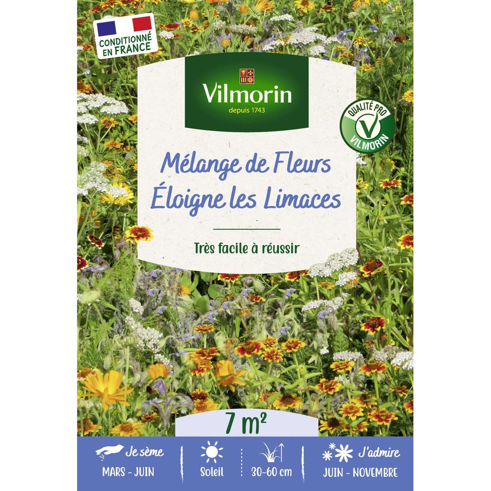 Eloigne les limaces - 7 m² - mélange de fleurs