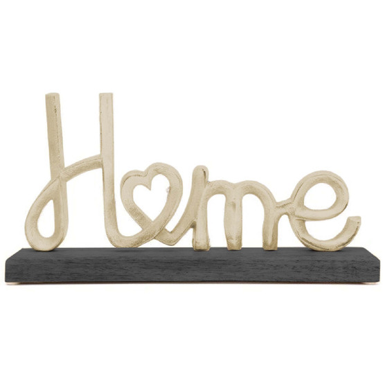 Décoration en aluminium et manguier or et noir home