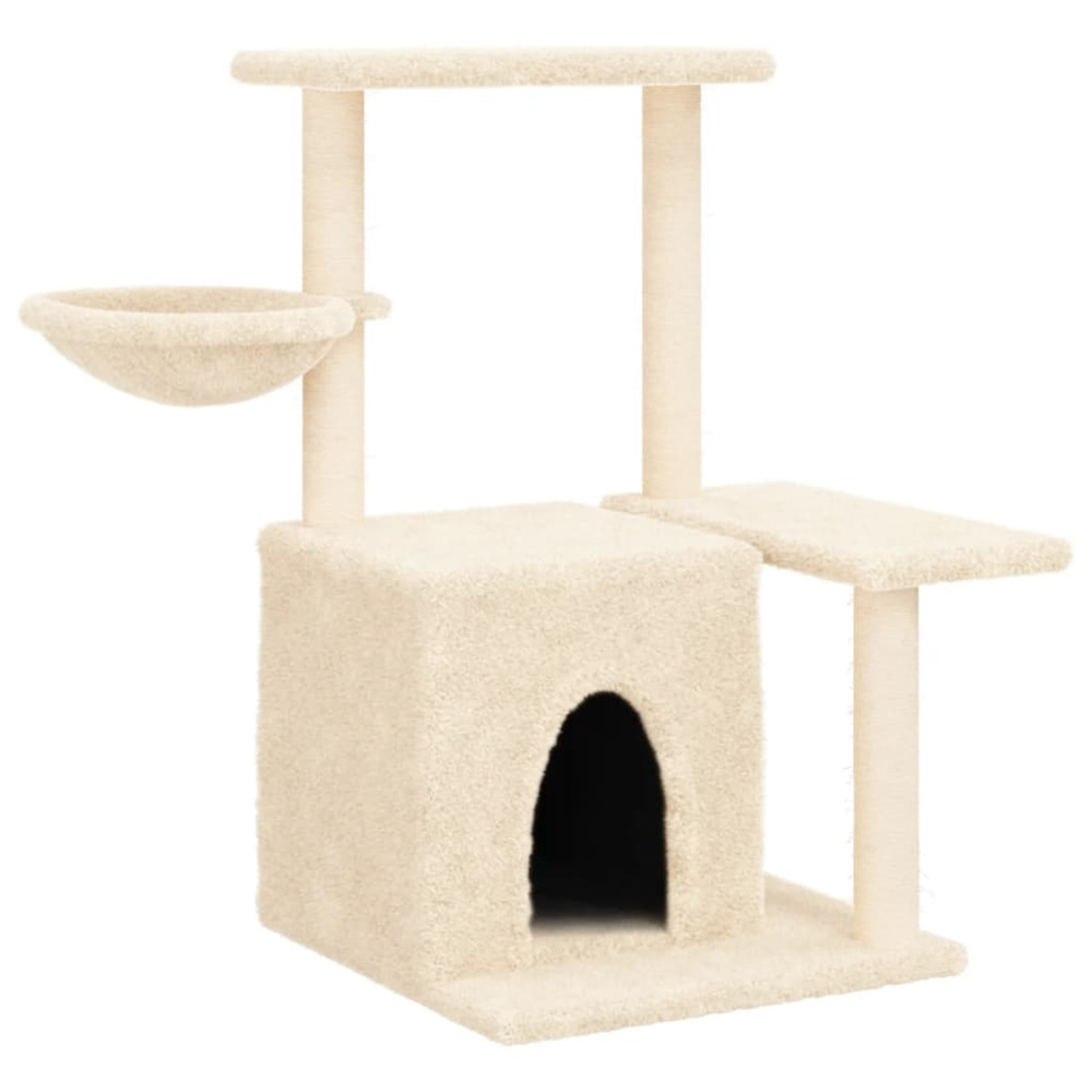 Arbre à chat avec griffoirs en sisal crème 83 cm