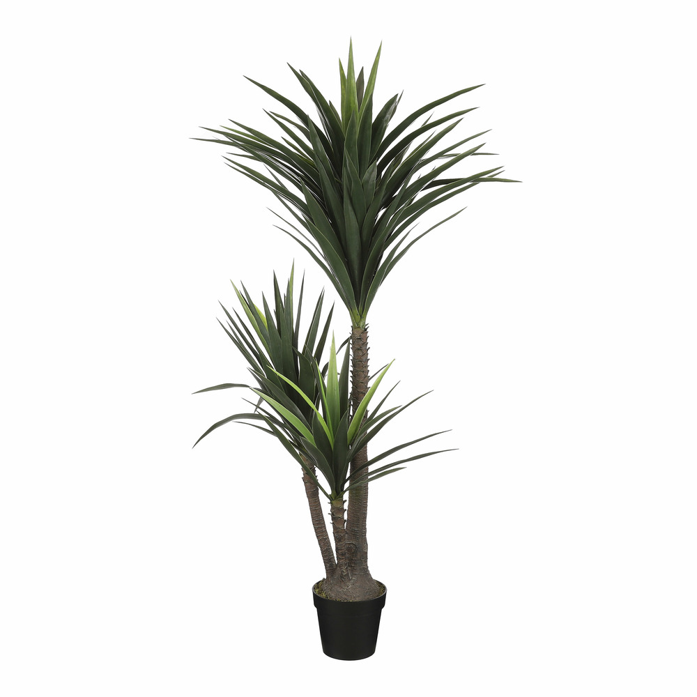 Mica decorations - palmier yucca vert artificiel dans un pot de fleurs h160