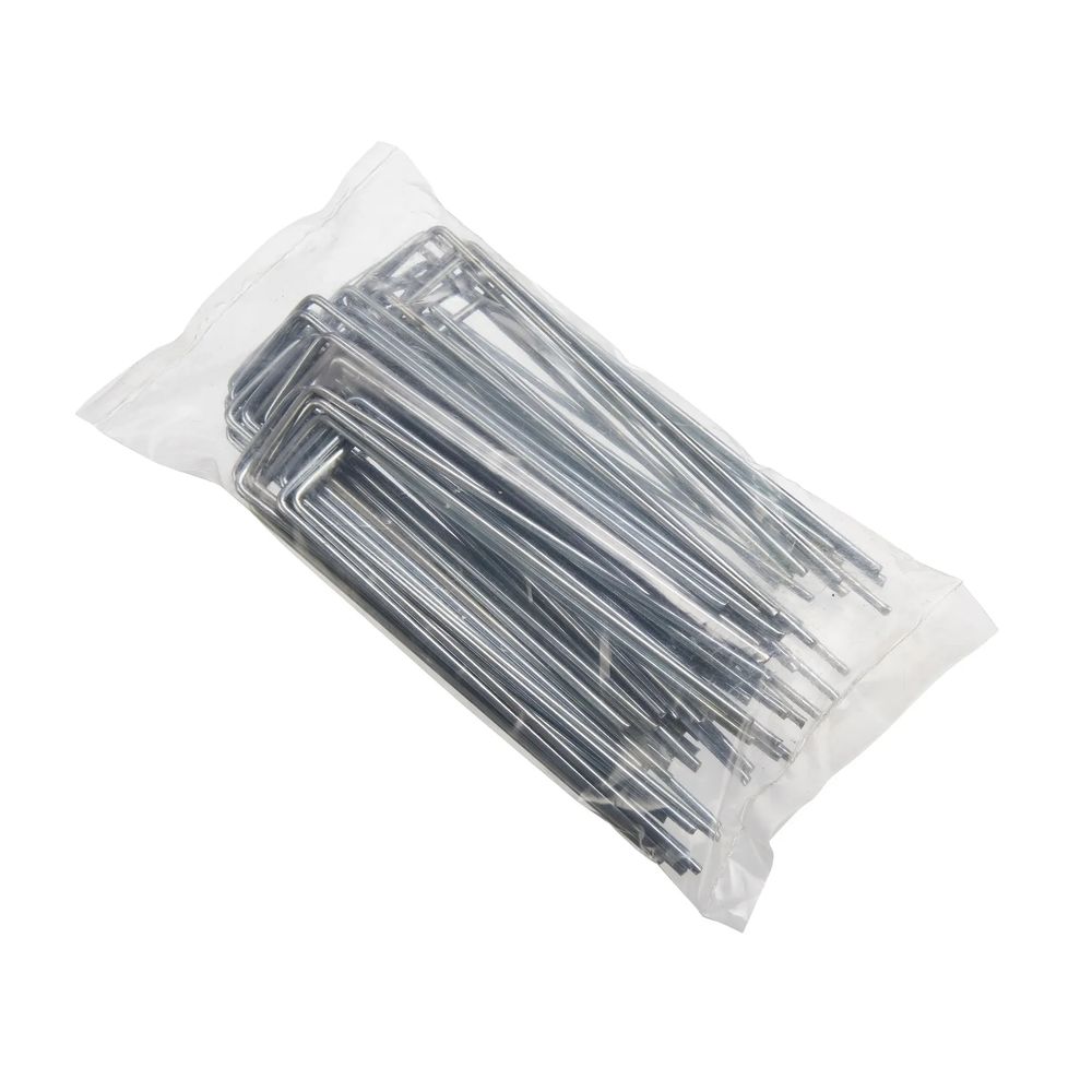 Ancre multiple pour sol, métal en u, galvanisé, 50 pièces