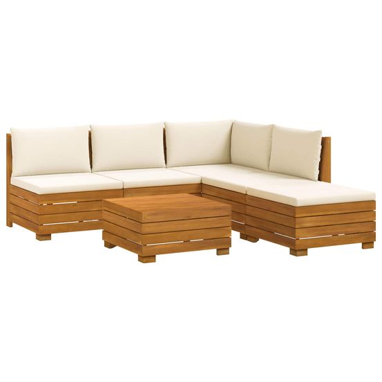 6 pc ensemble de canapés d'extérieur bois d'acacia massif