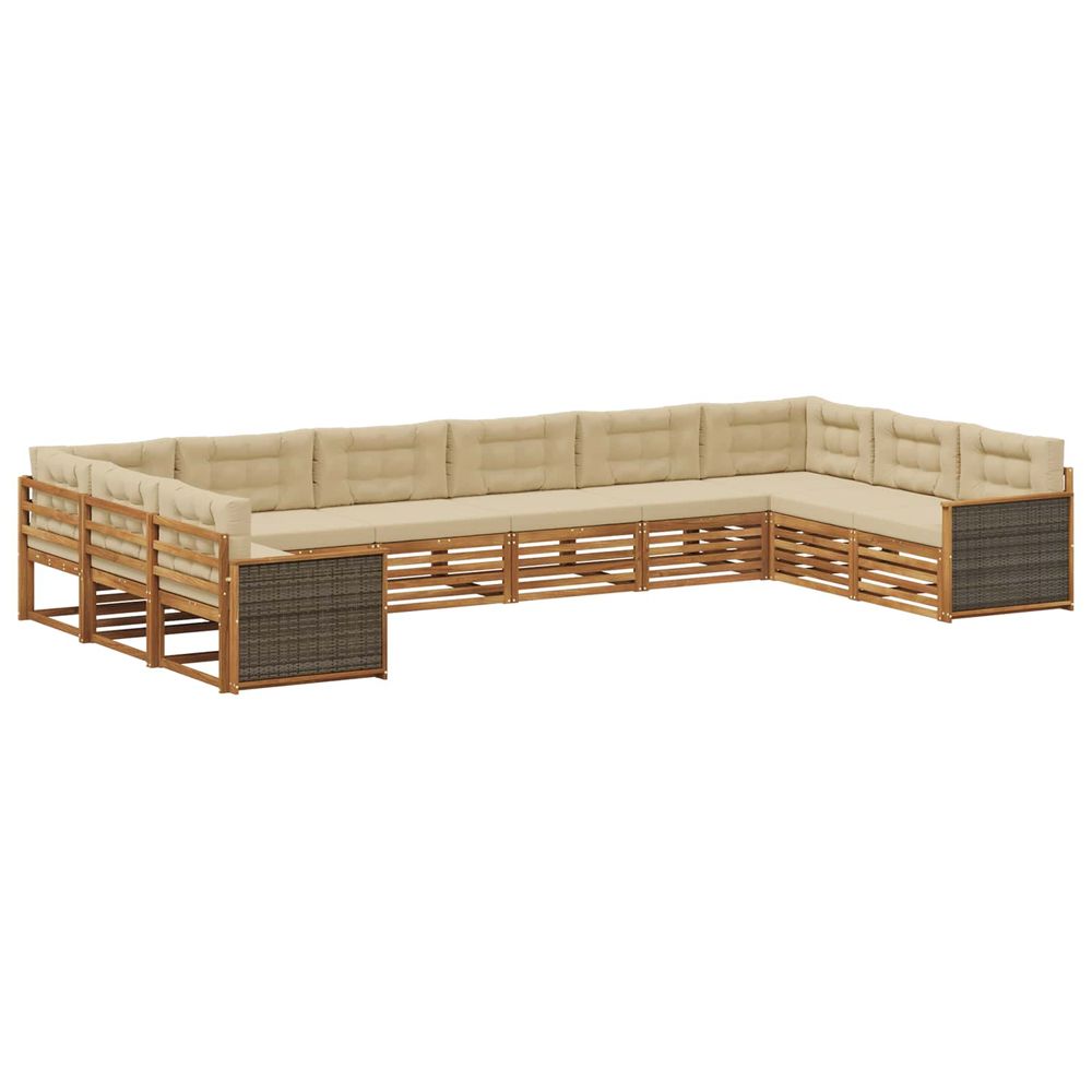 Ensembles de canapés 10 pc bois d'acacia massif