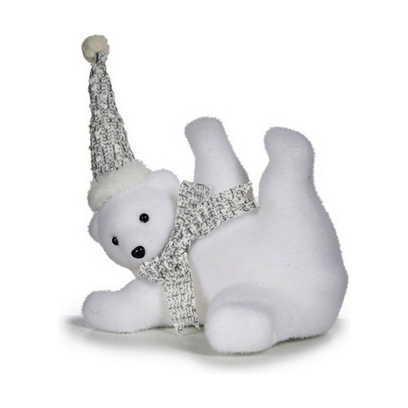 Figurine décorative noël ours polaire blanc synthétique