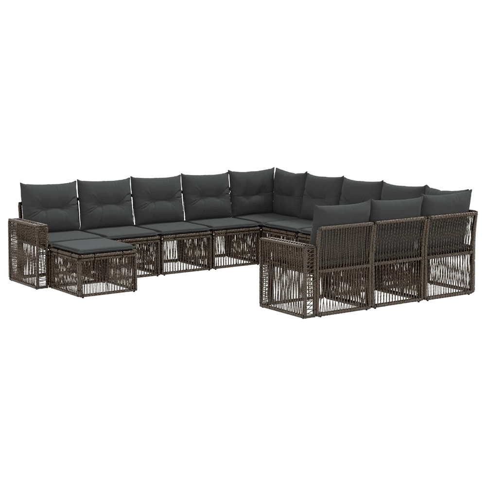 Ensemble de canapé de jardin 12 pcs gris et gris foncé