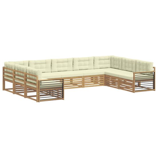 Ensemble de canapés d'extérieur 9 pc blanc et crème