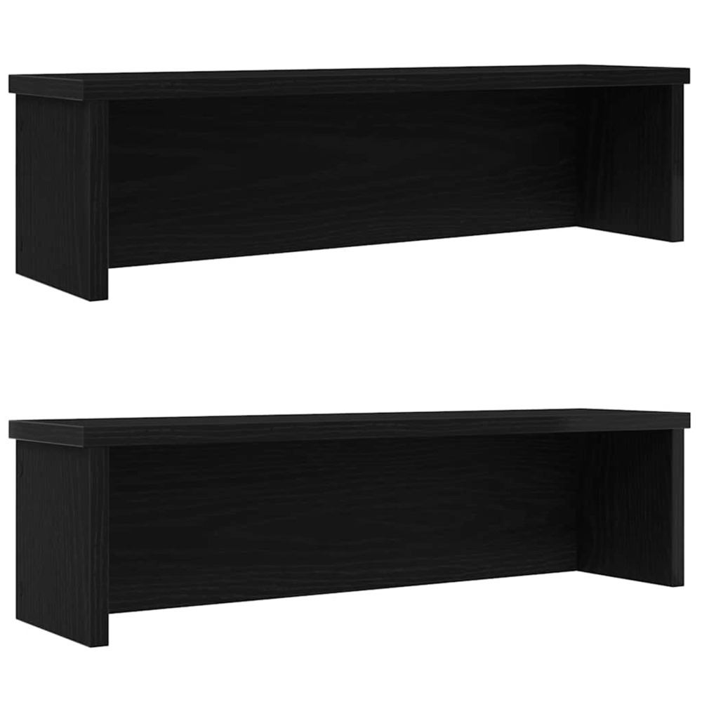 Étagères de cuisine empilables 2 pcs noir 60x15x16 cm