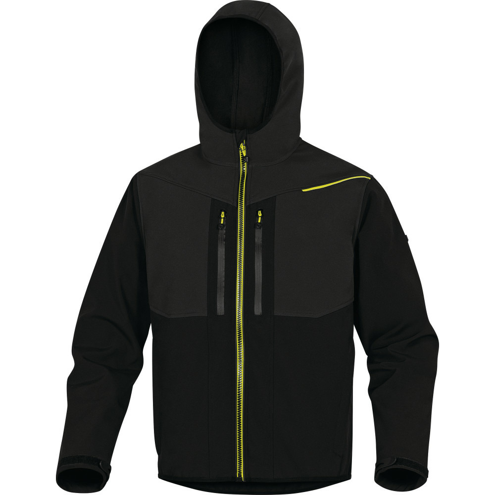Veste softshell 3 couches noir jaune tl delta plus hort2njgt