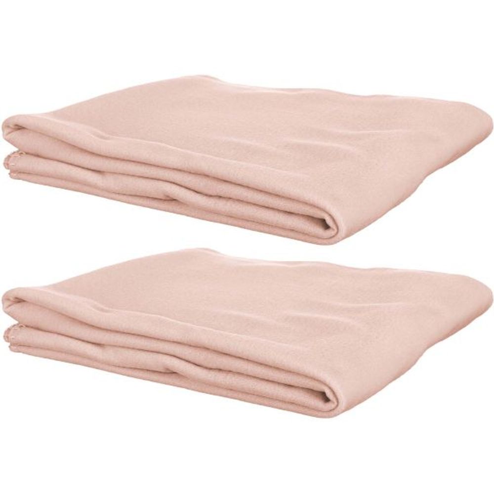 Plaid polaire uni rose 125 x 150 cm (lot de 2)