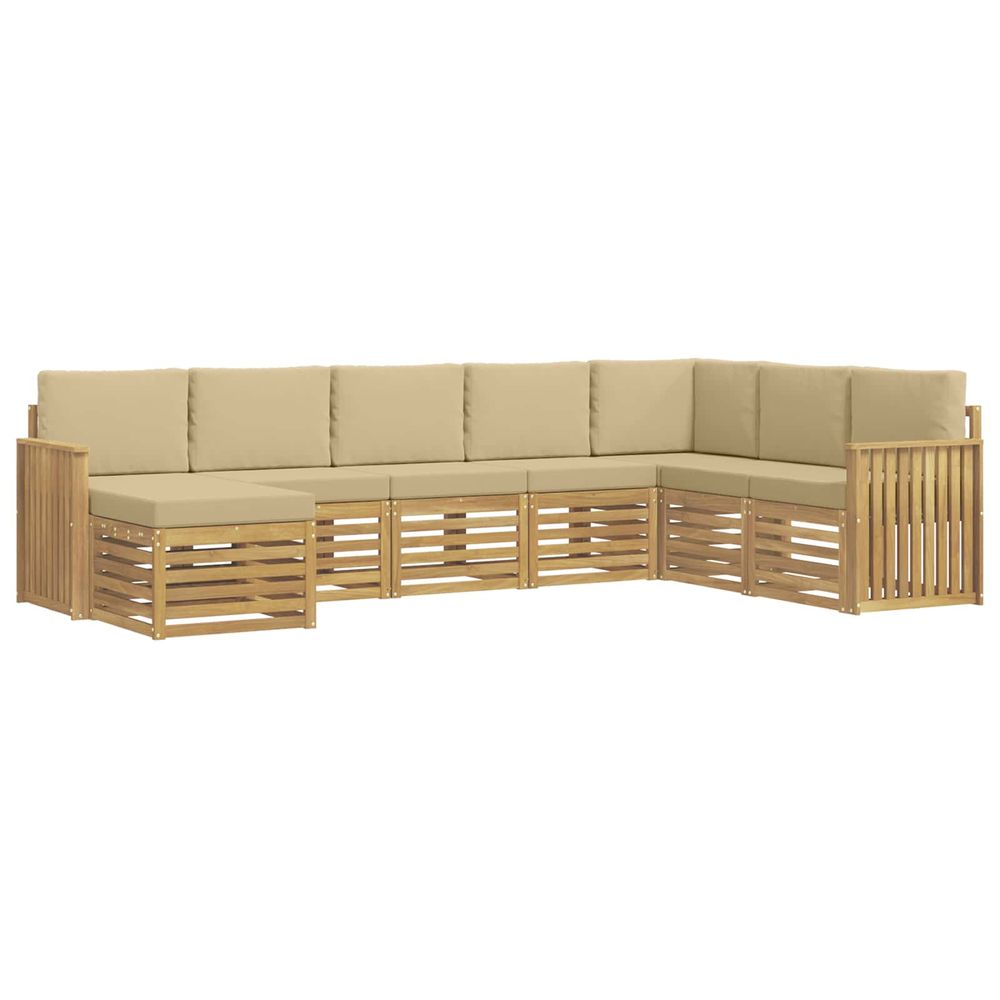 Ensemble de canapés d'extérieur 8 pc blanc et beige polyester