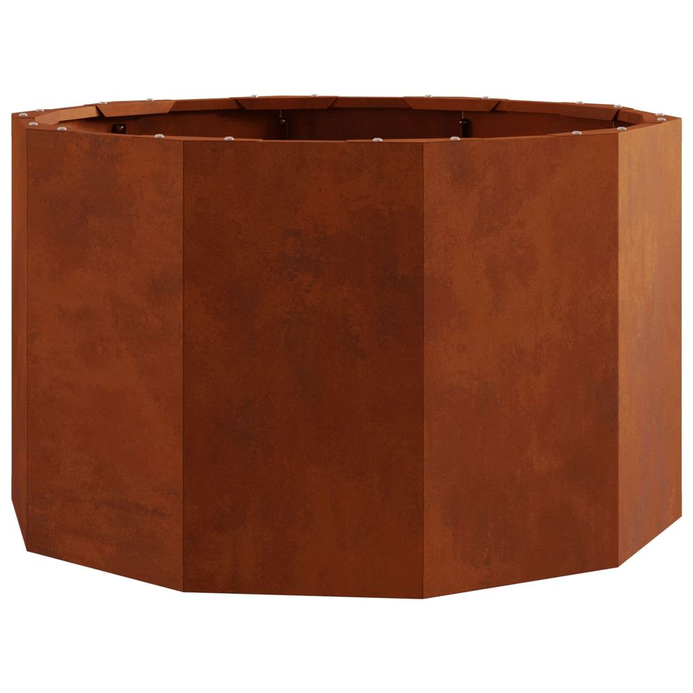 Jardinière d'extérieur rouillé 60 x 60 x 35 cm acier patiné