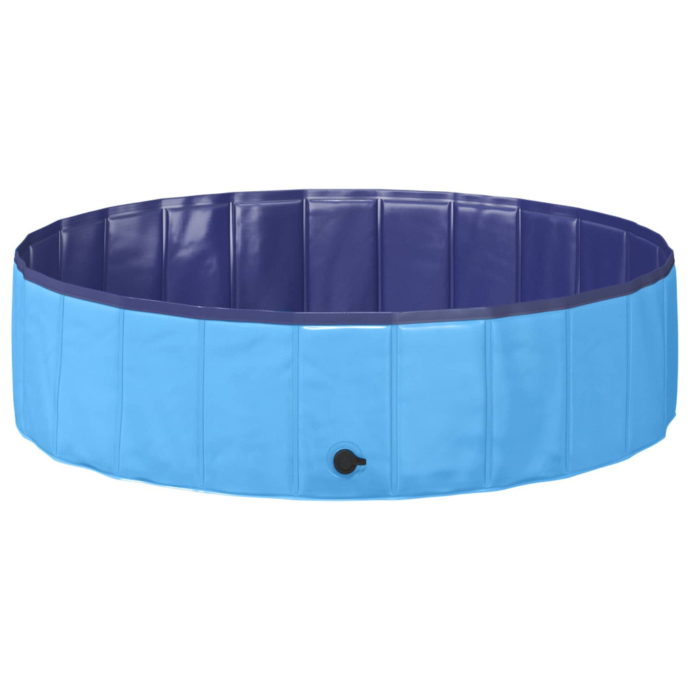 Piscine de nage pliable pour chien bleu 120 x 120 x 30 cm pvc