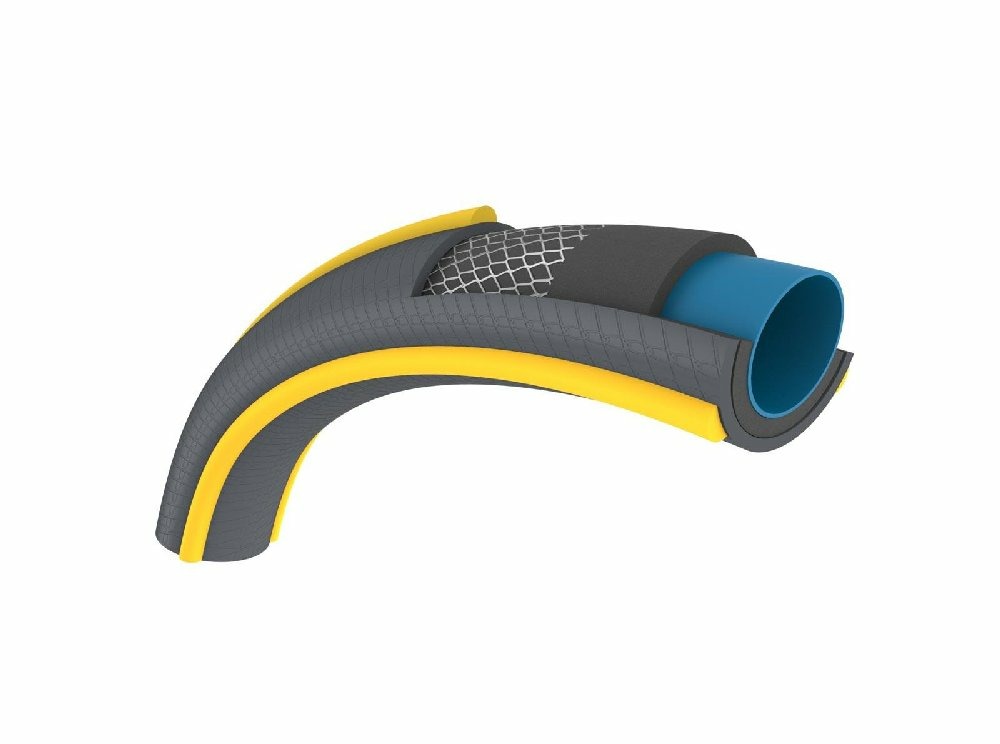 Tuyau d’arrosage anti écrasement ultramax usage domestique diamètre 19 mm 25 m gris jaunes