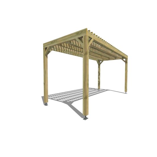 Pergola bois • 5m x 2m • indépendante • sens largeur • lattage bois • livraison comprise