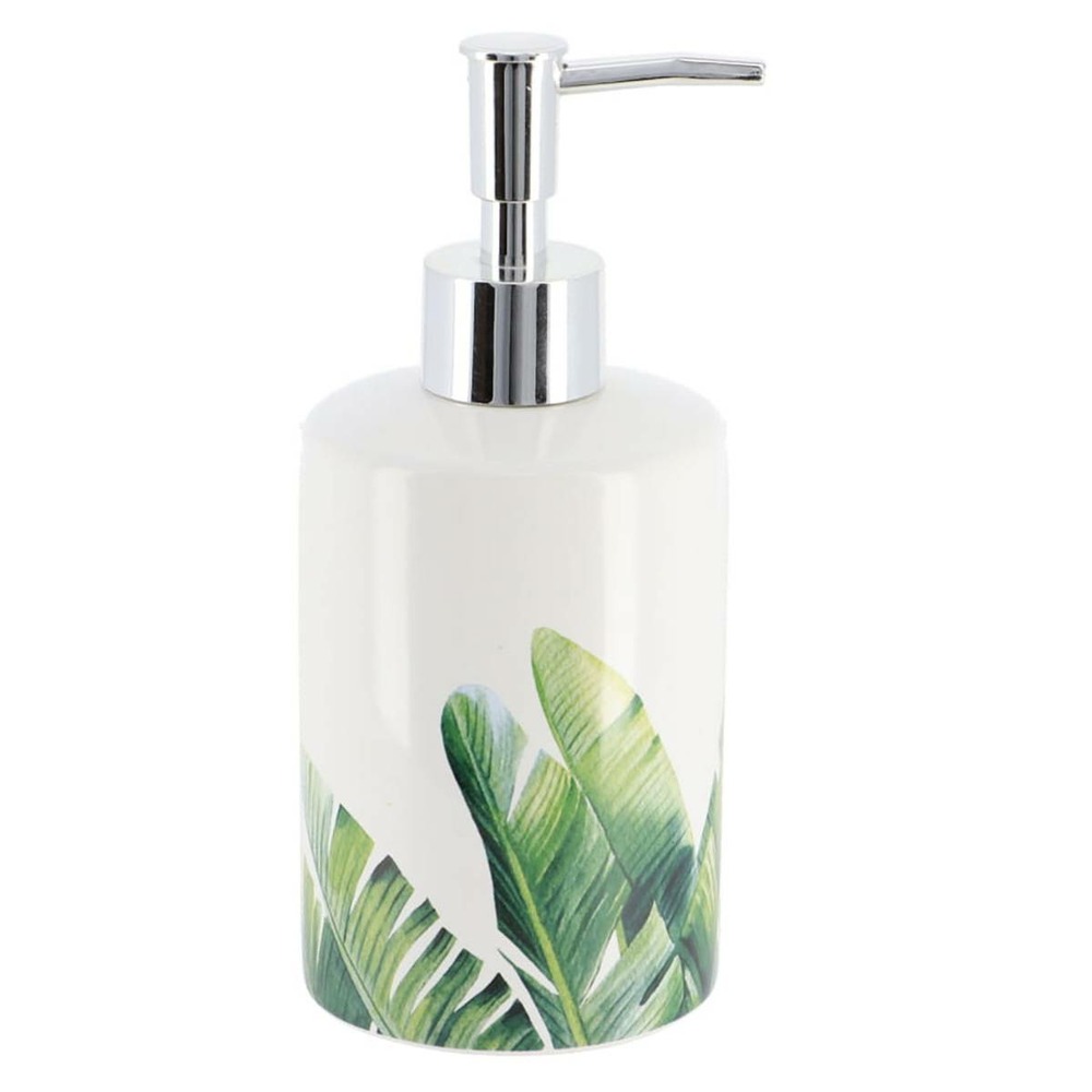 Distributeur a savon dolomite rond imprime 320 ml - oasis