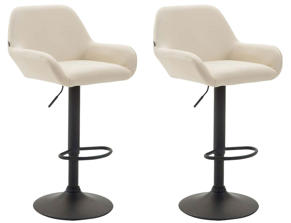 Lot de 2 tabourets de bar braga simili cuir noir