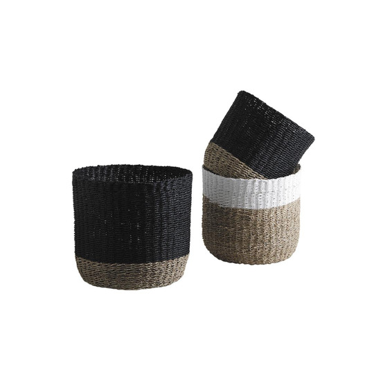 Cache-pots en jonc et corde (lot de 3)