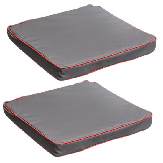 Lot de 2 galettes de chaises avec bande aggripante - 40 x 40 cm - gris