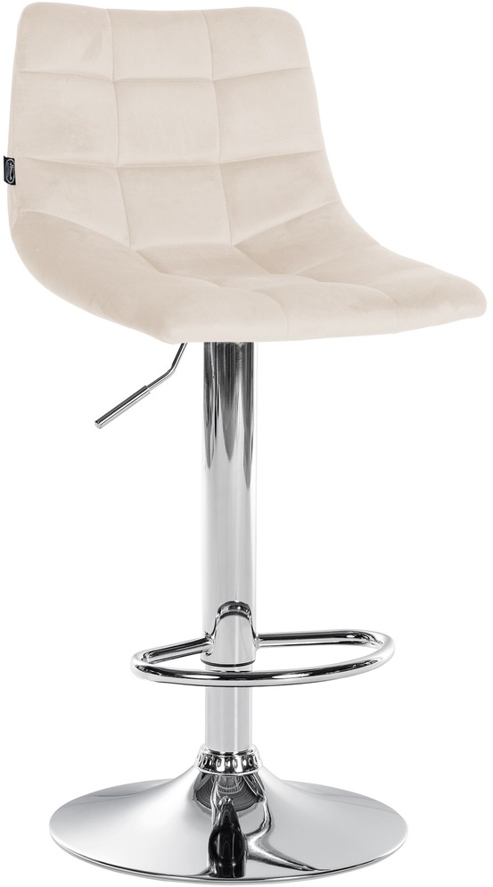 Tabouret de bar jerry velours chrome