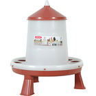 Mangeoire silo en plastique avec pieds, capacité 2 kg, rouge basse cour