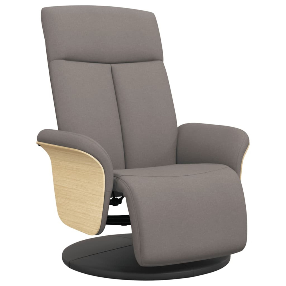 Fauteuil inclinable avec repose-pieds taupe tissu