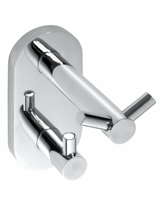 Patère double omega laiton chromé 5,5x12x9 cm