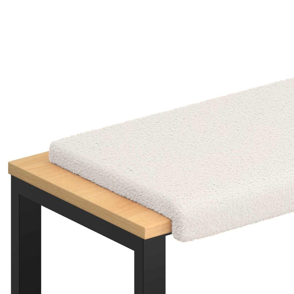Coussin de banc tissu sherpa crème profondeur 35 cm