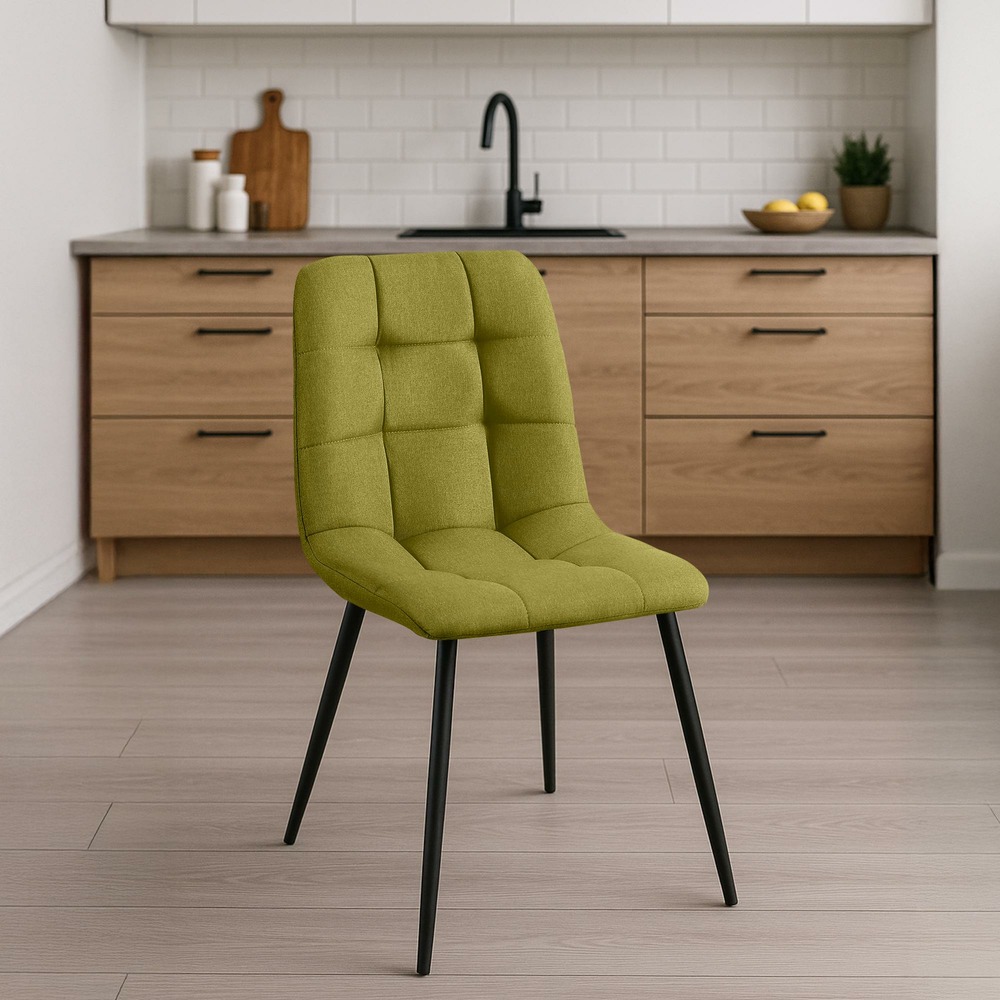 Lot de 4 chaises de salle à manger tissu antibes