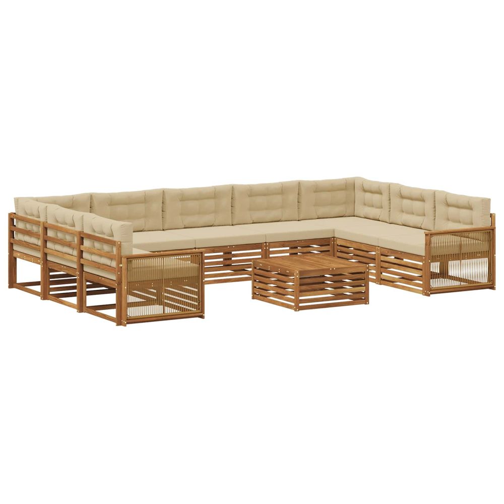 Ensemble de canapés d'extérieur 10 pc naturel et beige