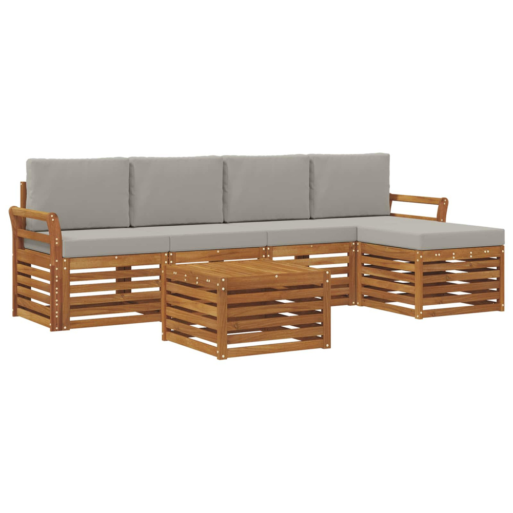 Ensembles de canapés avec coussin 6 pcs gris naturel et clair