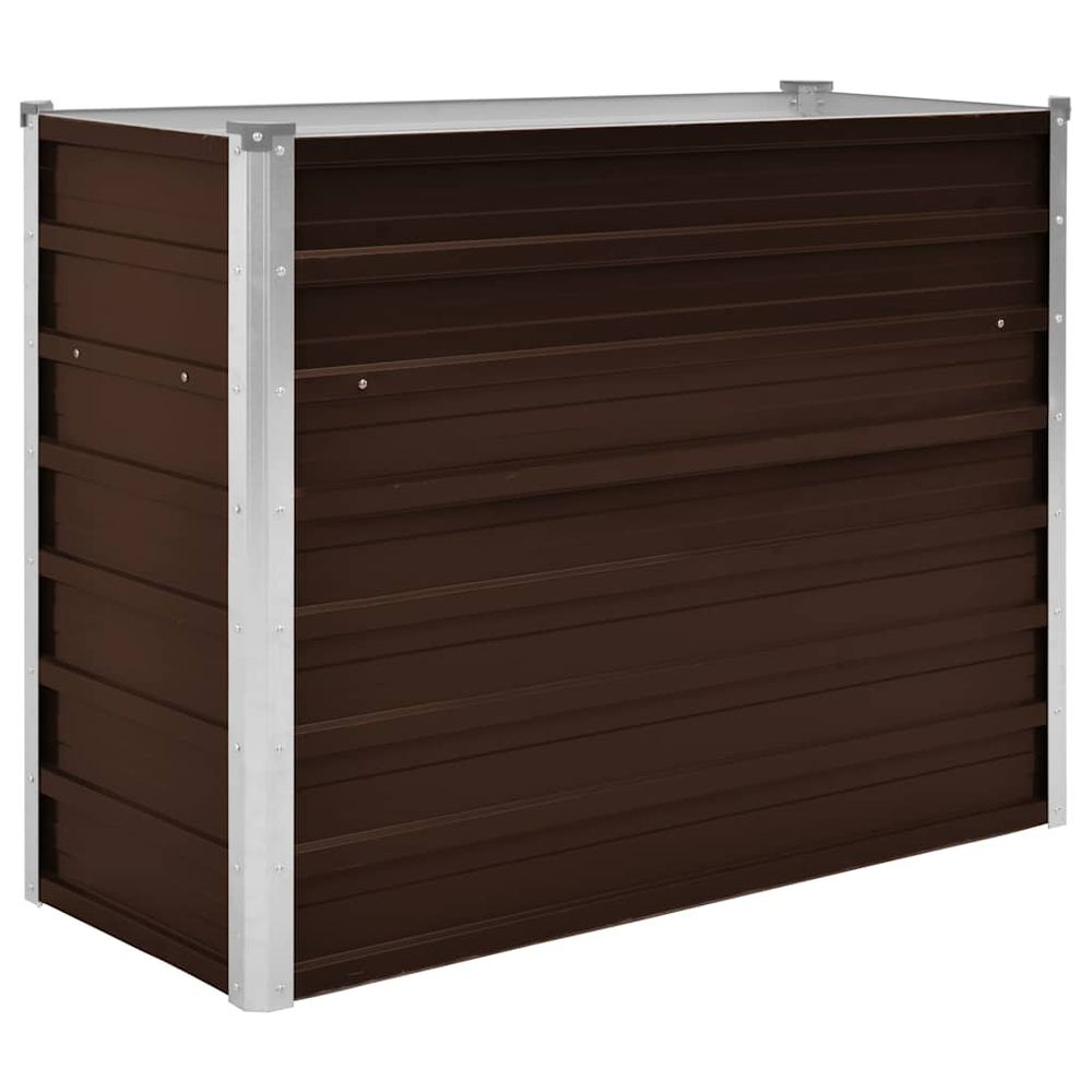 Lit surélevé de jardin marron 100x40x77 cm acier galvanisé