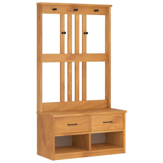 Portemanteau sandnes 87x40x159,5 cm bois massif pin