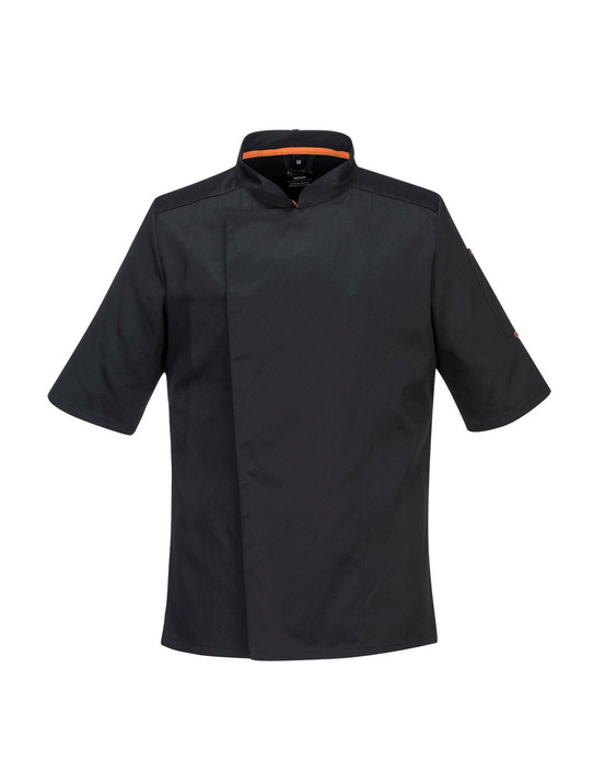 Veste de cuisinier maille pro s/s couleur : noir taille xl - portwest