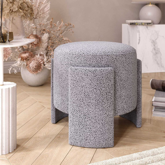 Pouf en polyester ash