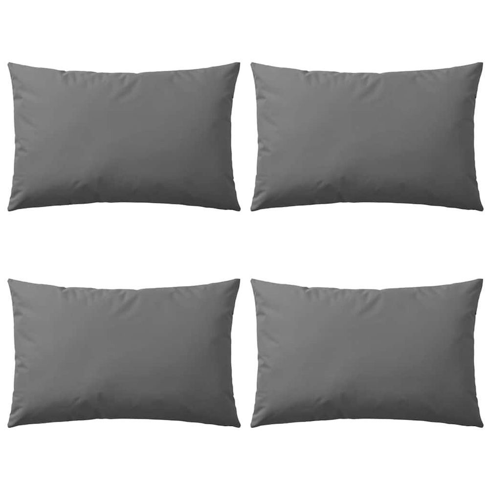 Oreiller d'extérieur lot de 4 60 x 40 cm gris