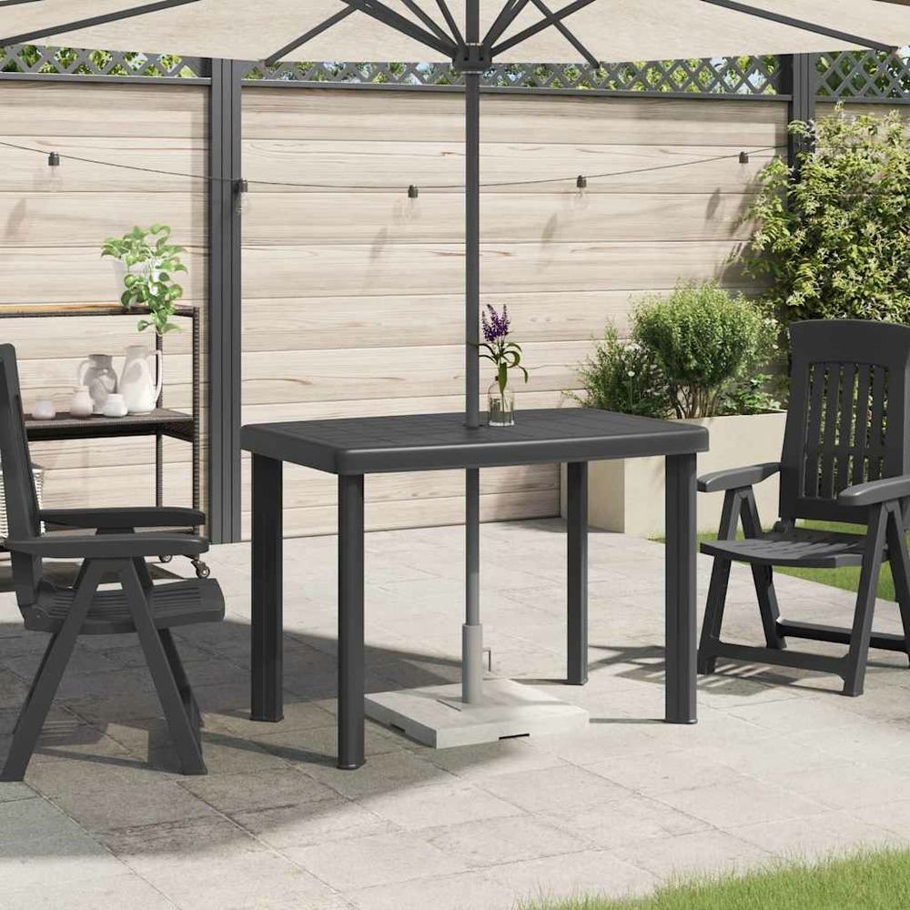 Table de jardin anthracite 101 x 68 x 72 cm plastique