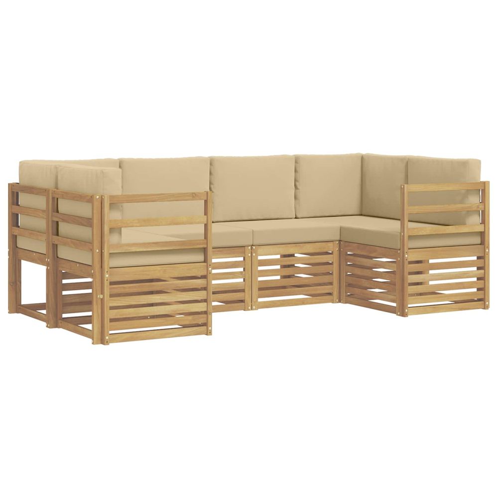 Ensemble de canapés d'extérieur 6 pc blanc et beige polyester