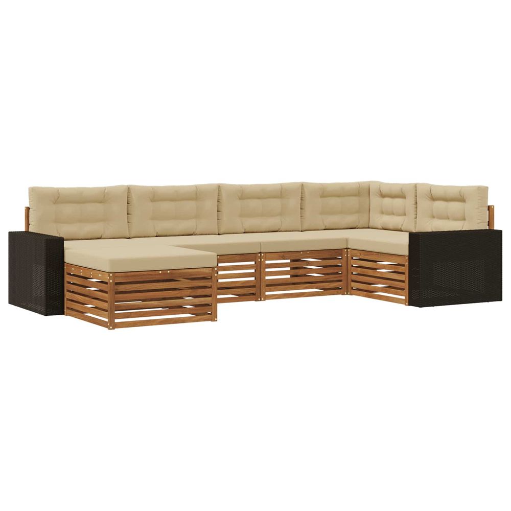 Ensemble de canapés d'extérieur 6 pc naturel et beige