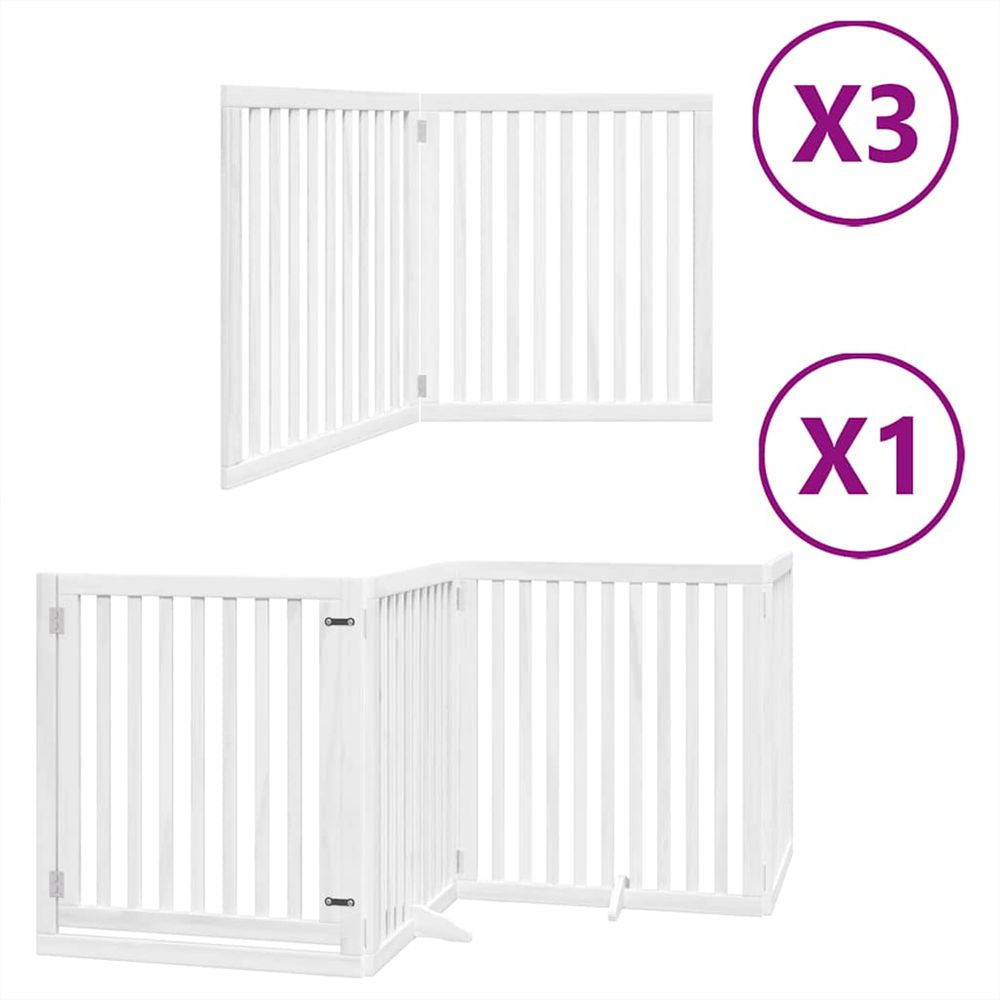 Barrière pour chien porte pliable 10 panneaux bois de peuplier