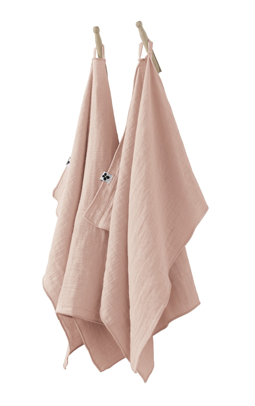 Lot de 2 essuie-mains gaze de coton 50 x 70 cm guimauve