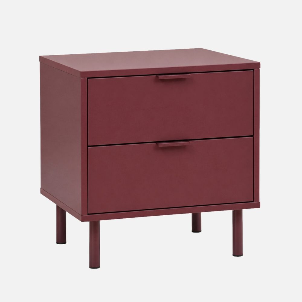 Table de chevet décor bois et métal 2 tiroirs - ellie
