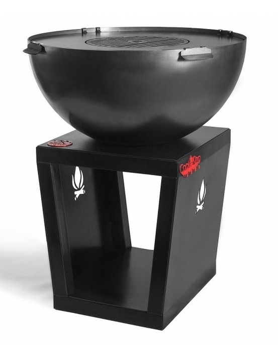 Braséro barbecue premium santos 85 cm avec plaque de cuisson et range bois